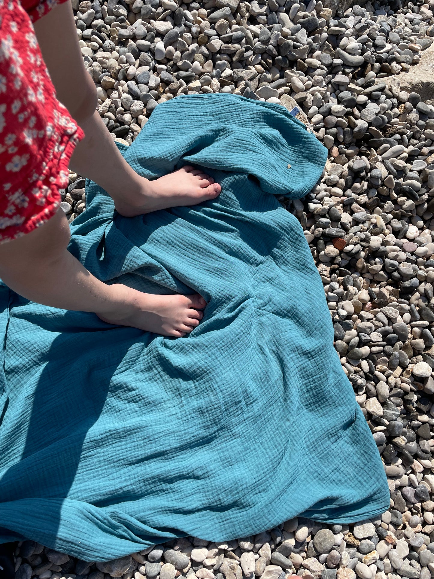 Schultertuch, Strandtuch, Halstuch oder Schal XXL aus Bio Musselin