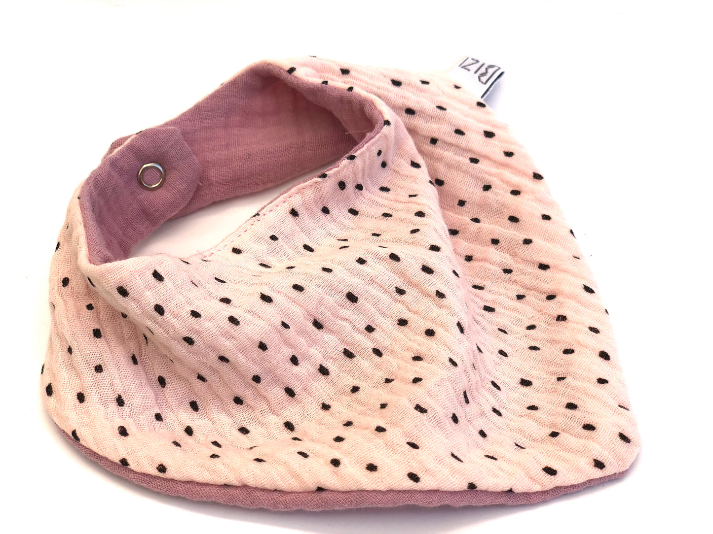 Lätzchen mit Punkte, Dreieckstuch aus Bio Musselin, 2 farbig für Baby und Kleinkinder