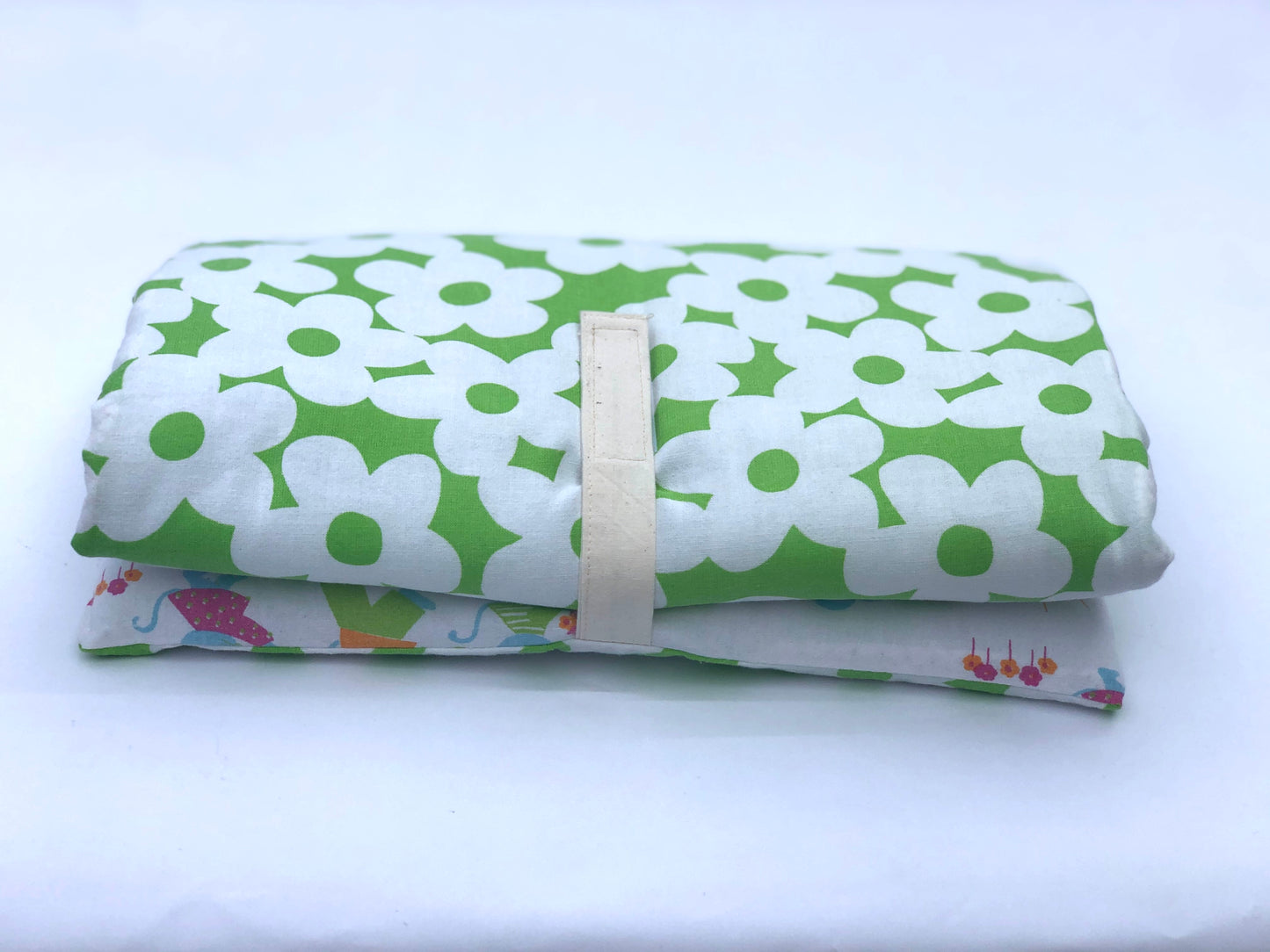 Wickelunterlage mit Taschen für unterwegs oder zu Hause, waschbar, retro, Prilblumen