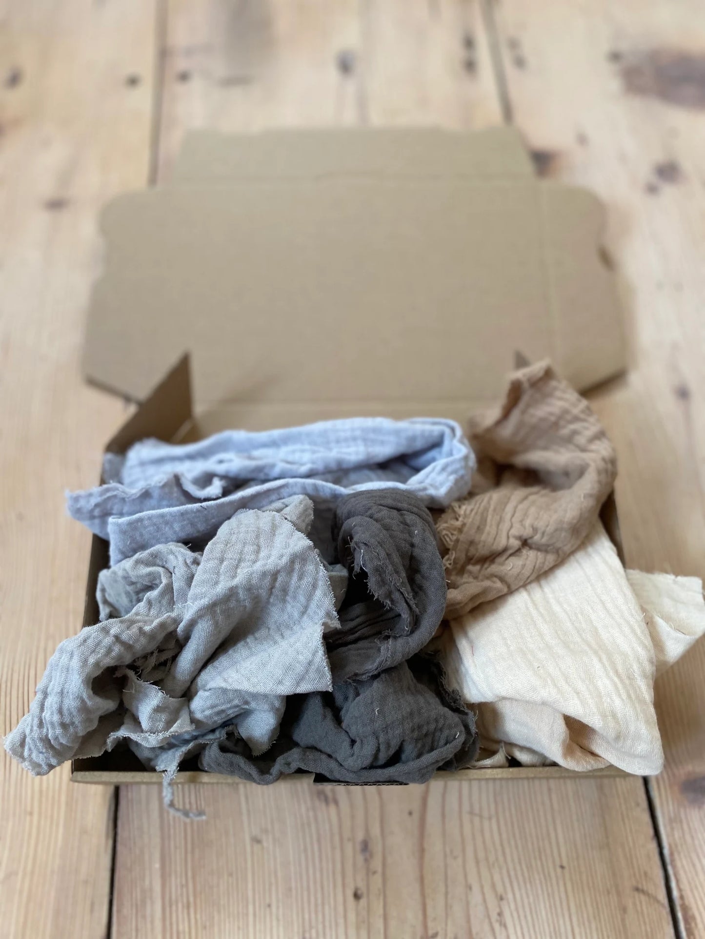 Stoffreste Paket für Diy, Bio Musselin, Baumwollmussein 20x70cm, viele Farben