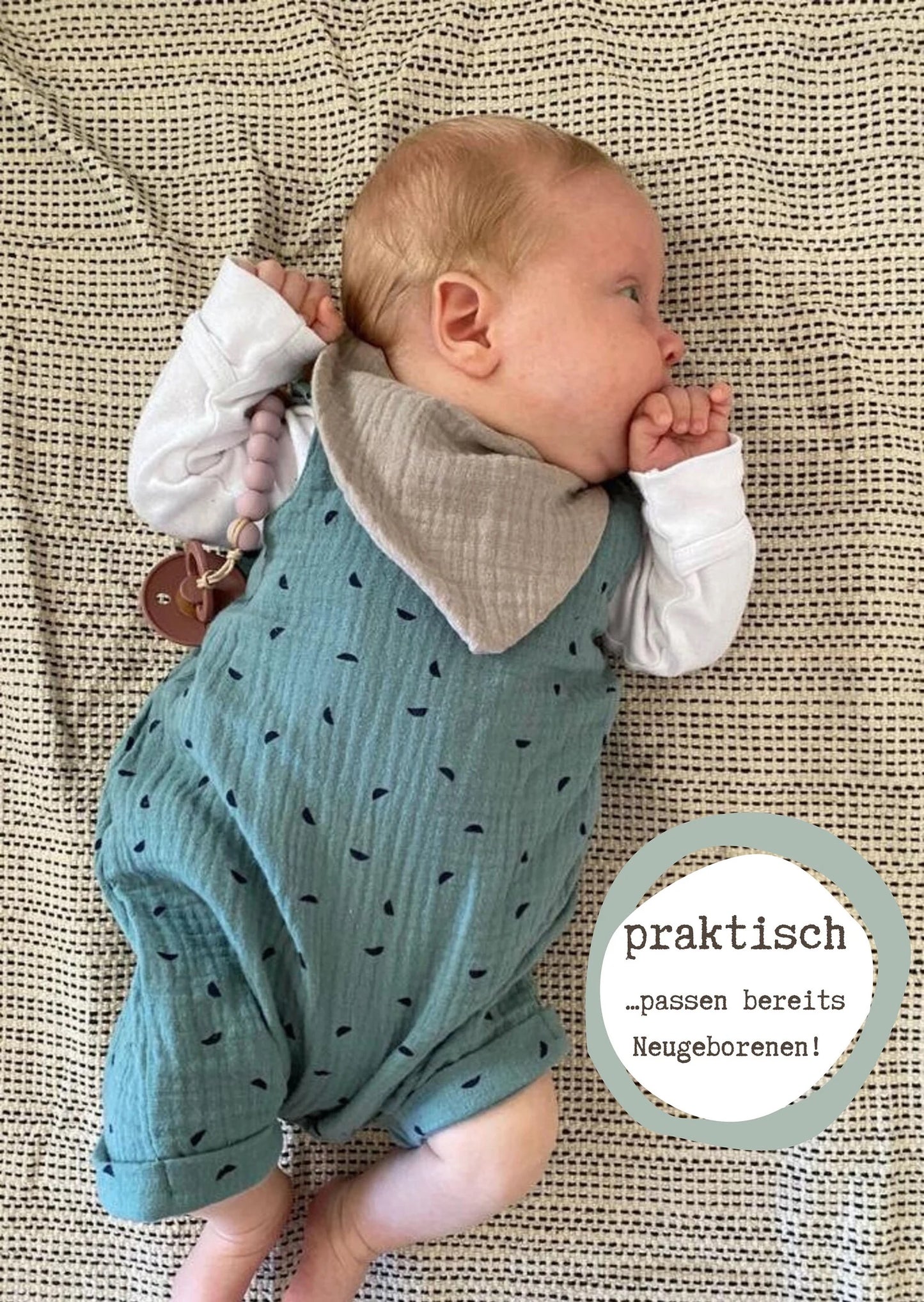 Lätzchen, Dreieckstuch 2-farbig aus Bio Musselin für Baby und Kleinkinder