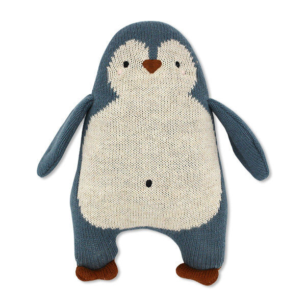 Babyrassel Pinguin blau, aus Bio Baumwolle