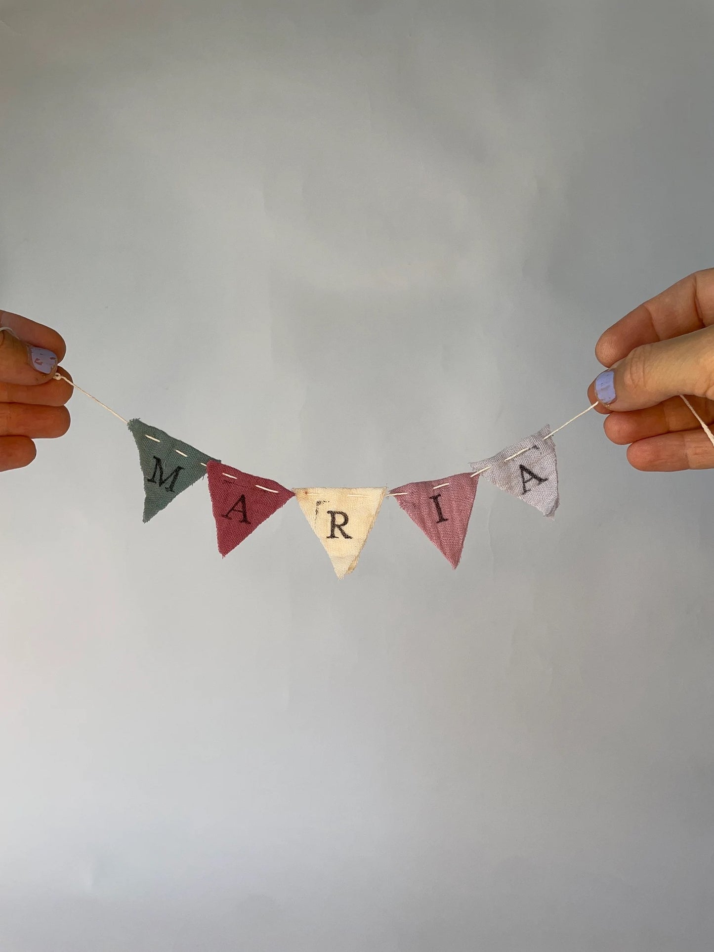 Mini Wimpelkette, Namensgirlande, Tortengirlande für Geburtstag, Taufe - personalisiert