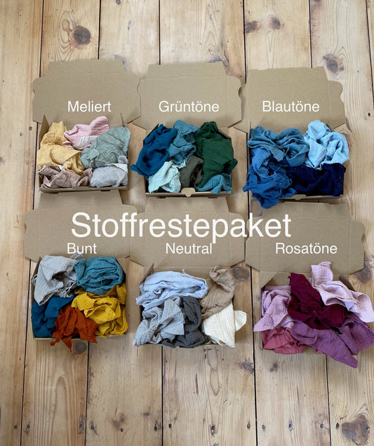 Stoffreste Paket für Diy, Bio Musselin, Baumwollmussein 20x70cm, viele Farben