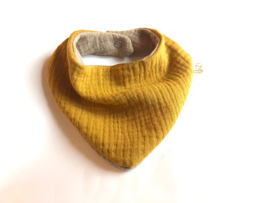 Selbst gestalten - Lätzchen 2 farbig, Dreieckstuch aus Bio Musselin, Spucktuch