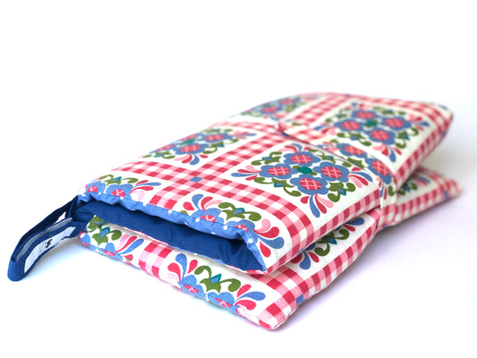 Wickelunterlage mit Taschen für unterwegs oder zu Hause, waschbar, Trachtenmuster,