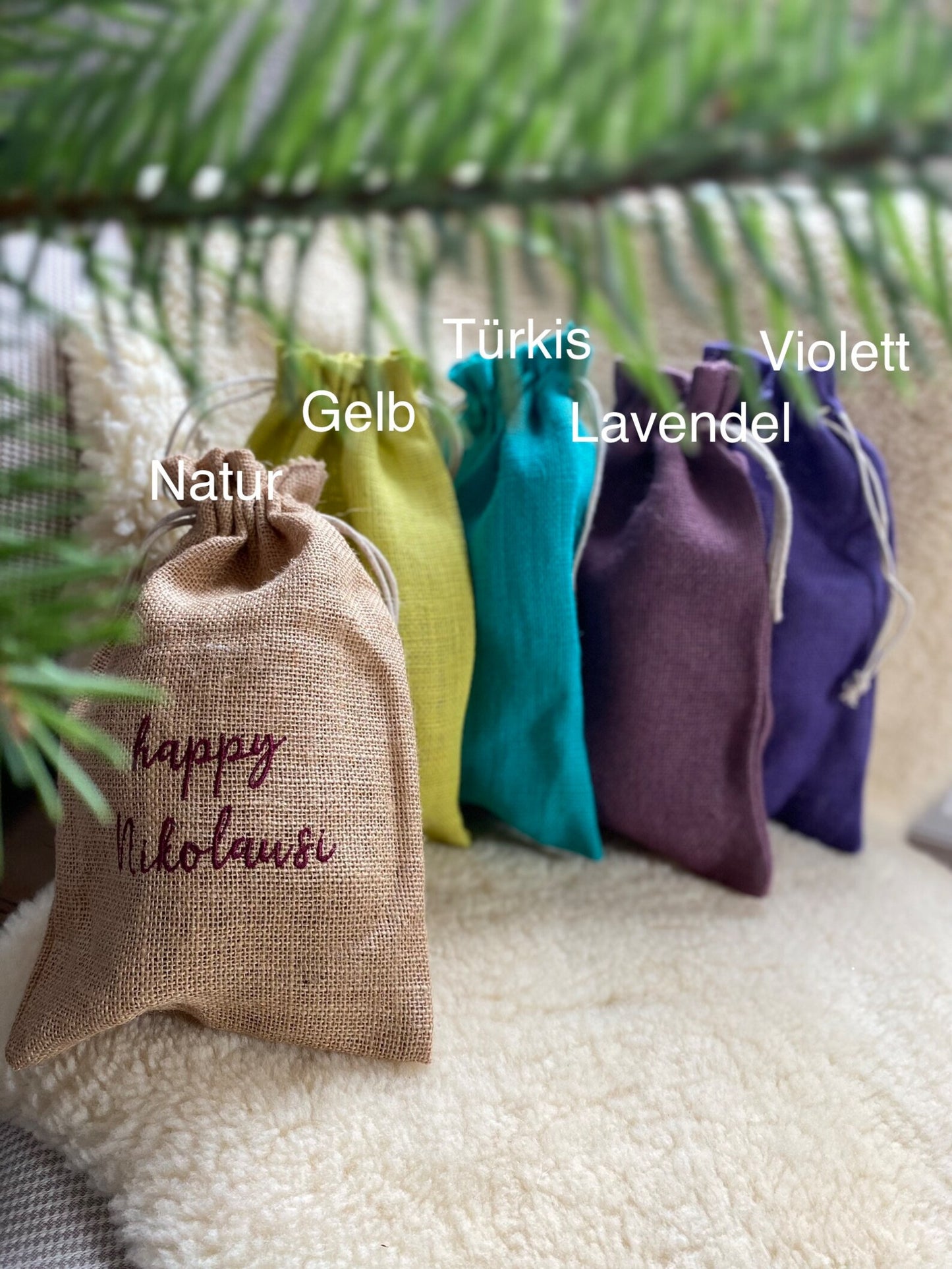 nachhaltig verpacken, Geschenkesack aus Jute oder Baumwolle